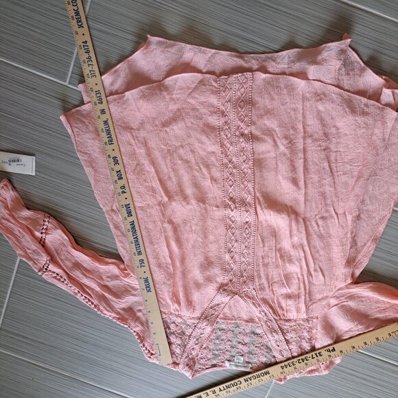 John Paul Richard Blouse Women Small Boho Lace Flowy Peasant Festival Embroidery - Picture 9 of 12